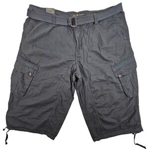 XRAY JEANS Mens Navy Blue Cargo Shorts Belted Knee Length Size 40